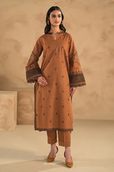 KP631-WINTER 3PC Dhannak Embroidered suit with Printed Shawll