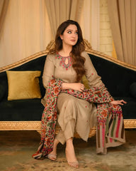 Winter 3PC Dhanak Embroidered Suit - kp33131