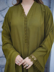 Sapphire - Winter 3PC Dhanak Embroidered Suit - BN33130