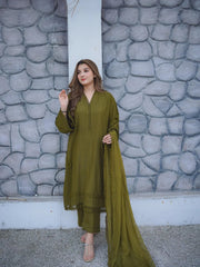 Sapphire - Winter 3PC Dhanak Embroidered Suit - BN33130