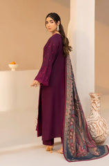 Mohagni - Winter 3PC Dhanak Embroidered Suit - BN3381