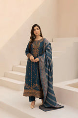 Mohagni - Winter 3PC Dhanak Embroidered Suit - BN3341