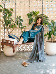 izel - Winter 3PC Dhanak Embroidered Suit - BN33104