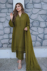 Sapphire - Winter 3PC Dhanak Embroidered Suit - BN33130