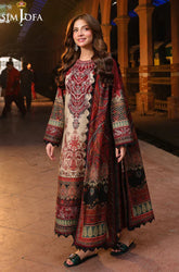 Asim Jofa - Summer 3PC Lawn Digital Print Dress - KP1105