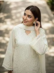 SHANZY - Summer 3PC Lawn Chikankri Embroidered Suit - KP1127