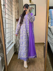 Khaadi - Summer 3PC Lawn Digital Print Dress - KP1149