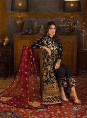 Asim Jofa - Embroidered Velvet 3piece suit - BN3358
