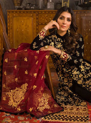 Asim Jofa - Embroidered Velvet 3piece suit - BN3358