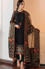 KP201-3 Piece Unstitched Heavy Embroidered Lawn Suit With Heavy Embroidered Organza Dupatta