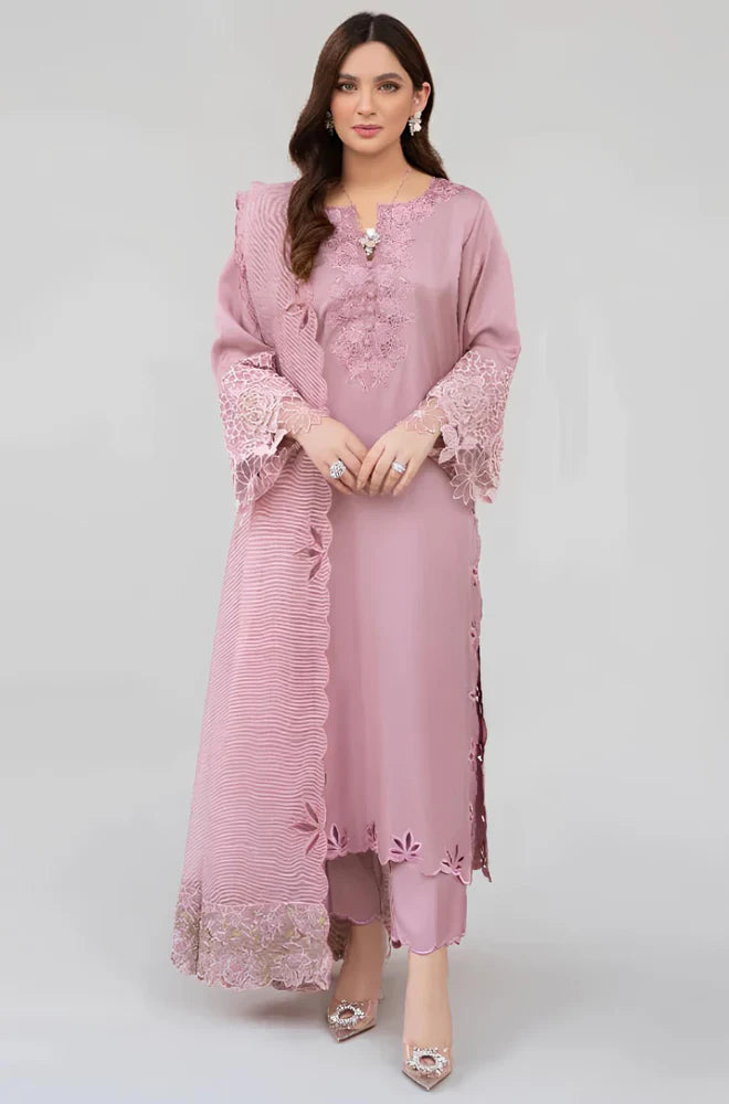 KP742-SUMMER Lawn Unstitched 3 Piece Embroidered Dress with Embroidered Organza Duppatta