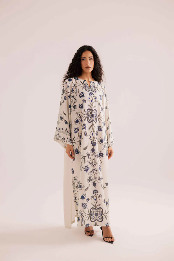 2 piece Silk printed coord Kaftaan - kp1132