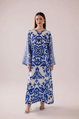 2 piece Silk printed coord kaftan - kp1130