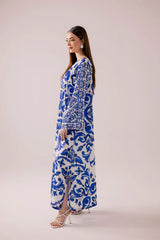 2 piece Silk printed coord kaftan - kp1130