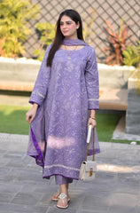 KP1020 - Breeze 3PC Lawn Embroidered Suit