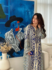 2 piece Silk printed coord Kaftaan - kp1131