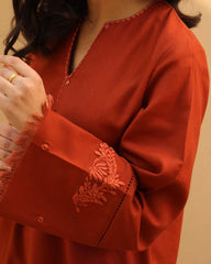 BN565-WINTER 3PC Dhannak Embroidered Suit with Dhanak Embroidered Shawll