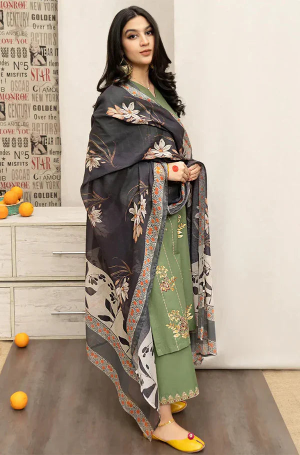 Urge - Winter 3PC Dhanak Embroidered Suit - BN3350