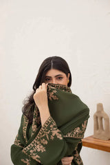 Agha Noor - Winter 3PC Dhanak Embroidered Suit - BN3340