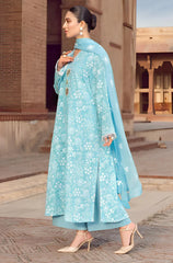 KP202-Bareeze -Embroidered 3pc lawn dress with embroidered chiffon dupatta