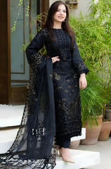 BN515-NISA -WINTER 3PC Khaddar Embroidered Shirt With Chiffon Embroidered Dupatta