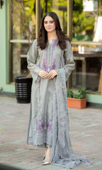 Mushaq - Winter 3PC Dhanak Embroidered Suit - BN3366