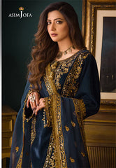 Asim Jofa - Embroidered Velvet 3piece suit -2028