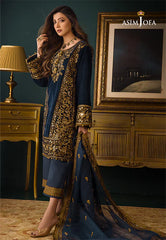 Asim Jofa - Embroidered Velvet 3piece suit -2028