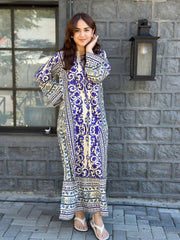 2 piece Silk printed coord Kaftaan - kp1131
