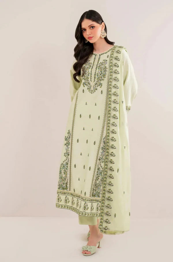 Florent - Winter 3PC Dhanak Embroidered Suit - BN3386