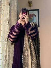 Velvet Dress with Printed Dhanak Shawl BN33117